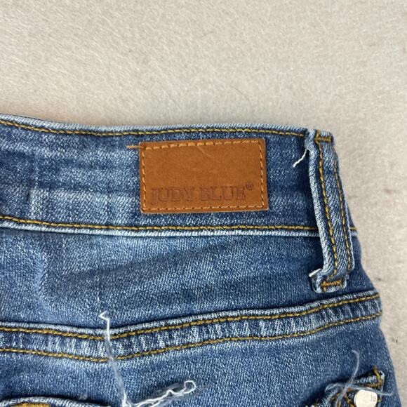 Judy Blue Womens Sz 0/24 Cropped Jeans Frayed Hem Distressed #JB82115DK - Picture 14 of 16